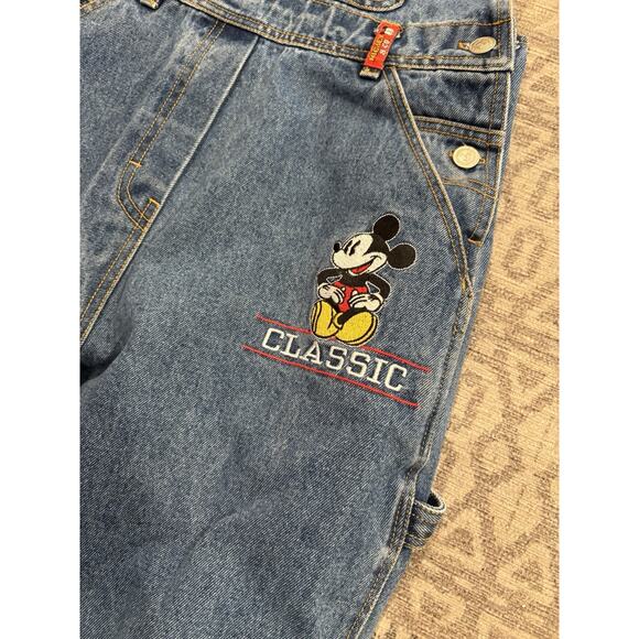 Vintage 90's Disney Mickey & Co Denim Bib Short Overalls Size 10 Unisex Classic - Picture 3 of 15